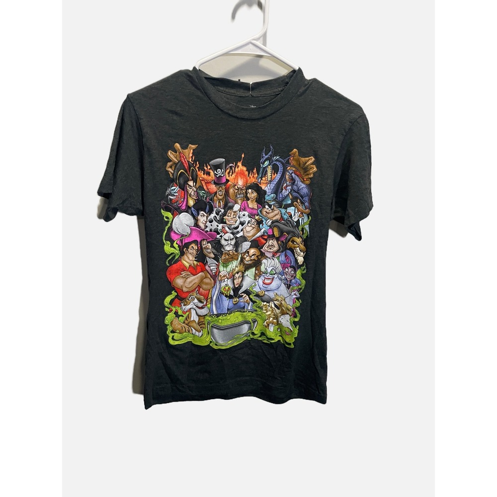 Disney Villains Graphic Tee‎ Women Small Charcoal Grey Maleficent Ursula Shirt